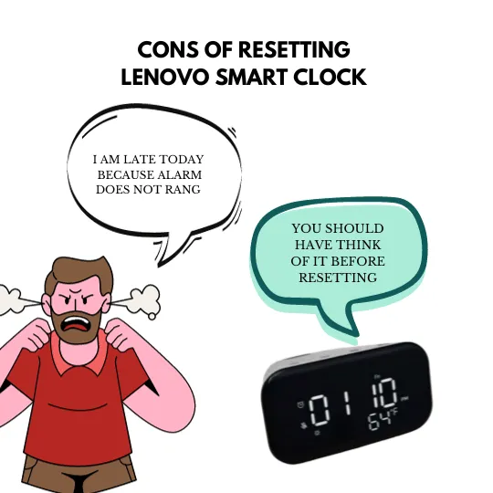 How to reset lenovo smart clock 
COns of resetting lenovo smart clock 